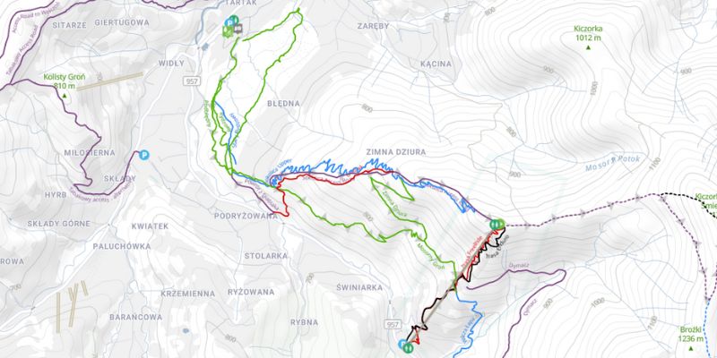 Mapa Bike Park Mosorny Groń