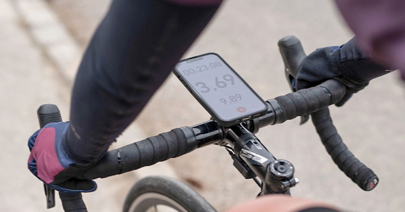 Uchwyt na telefon zamontowany na kierownicy rowerze