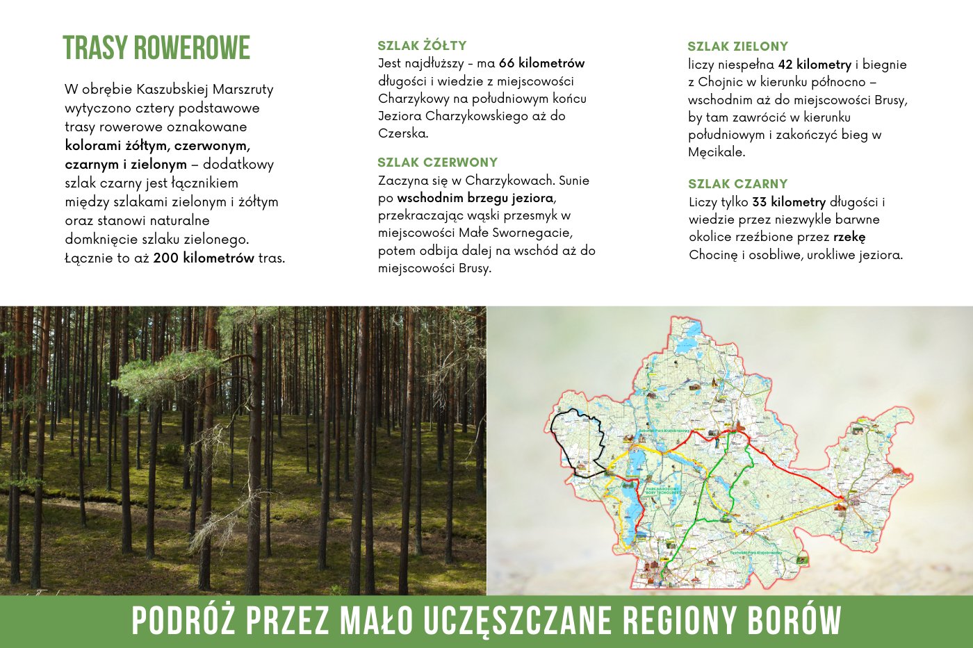 trasy rowerowe w obrębie szlaku Kaszubska Marszruta