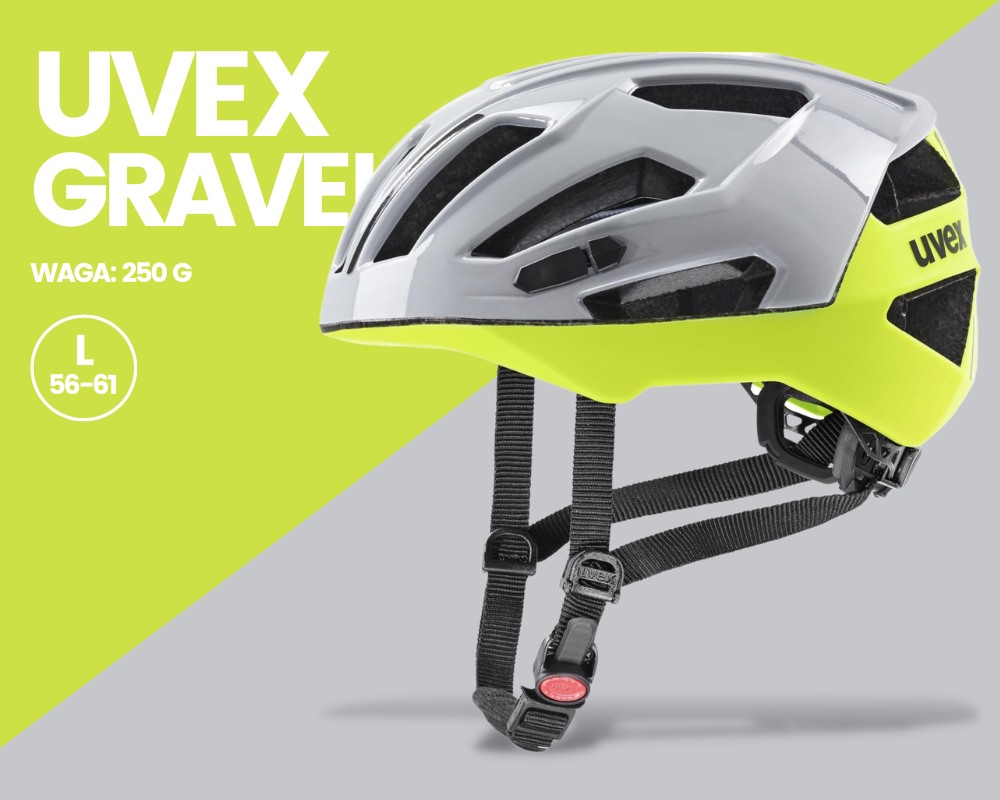 Kask rowerowy Uvex Gravel X szaro żółty